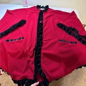 Le Moda Red Cape with Black Velvet Trim